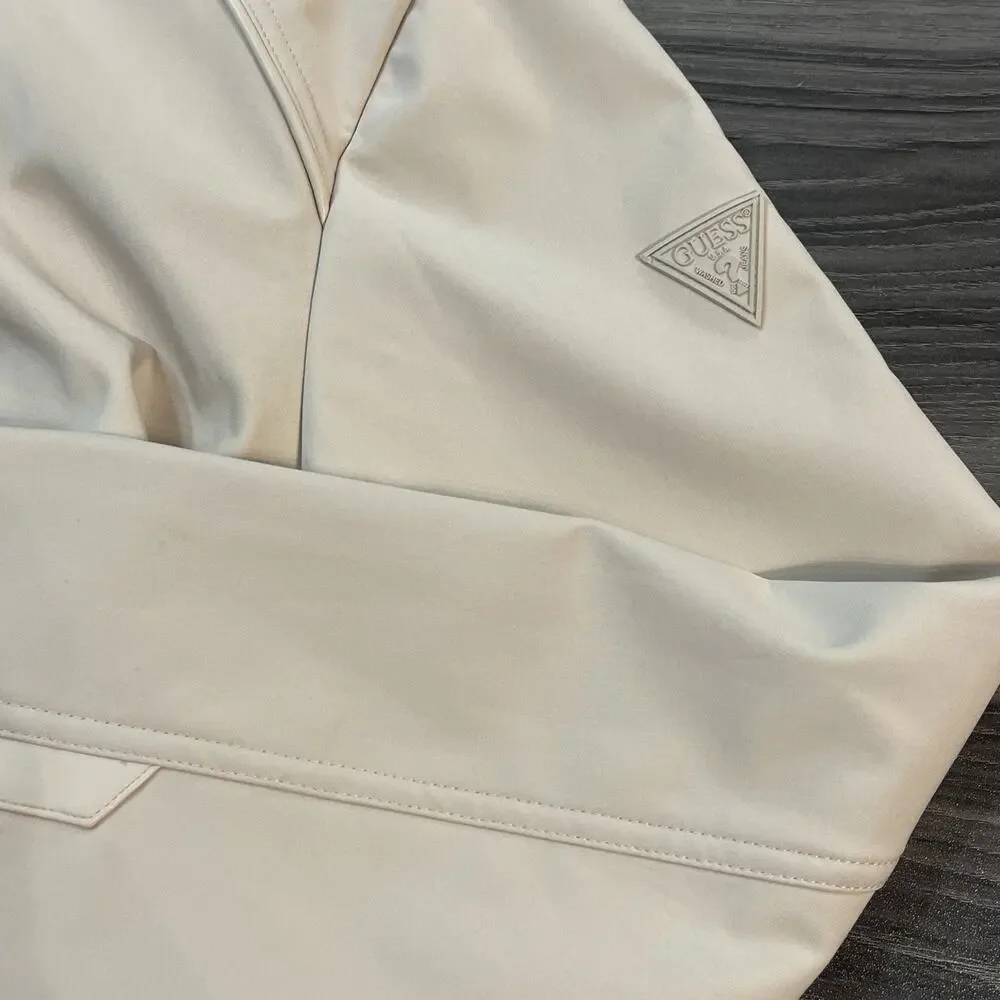 GUESS Women’s Softshell Belted Coat Trench Office‎ Jacket Stone color Sz L NWT